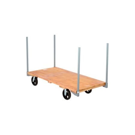 Global Equipment Stake Handle Hardwood Deck Truck 60x30 2400 Lb. Cap. 8" Rubber Casters 952512